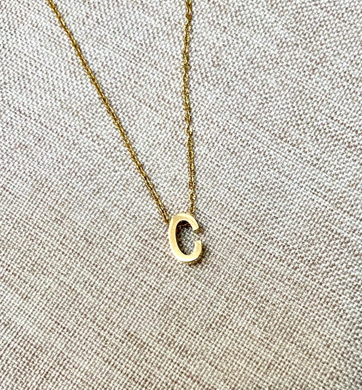 Letter C Gold Pendant