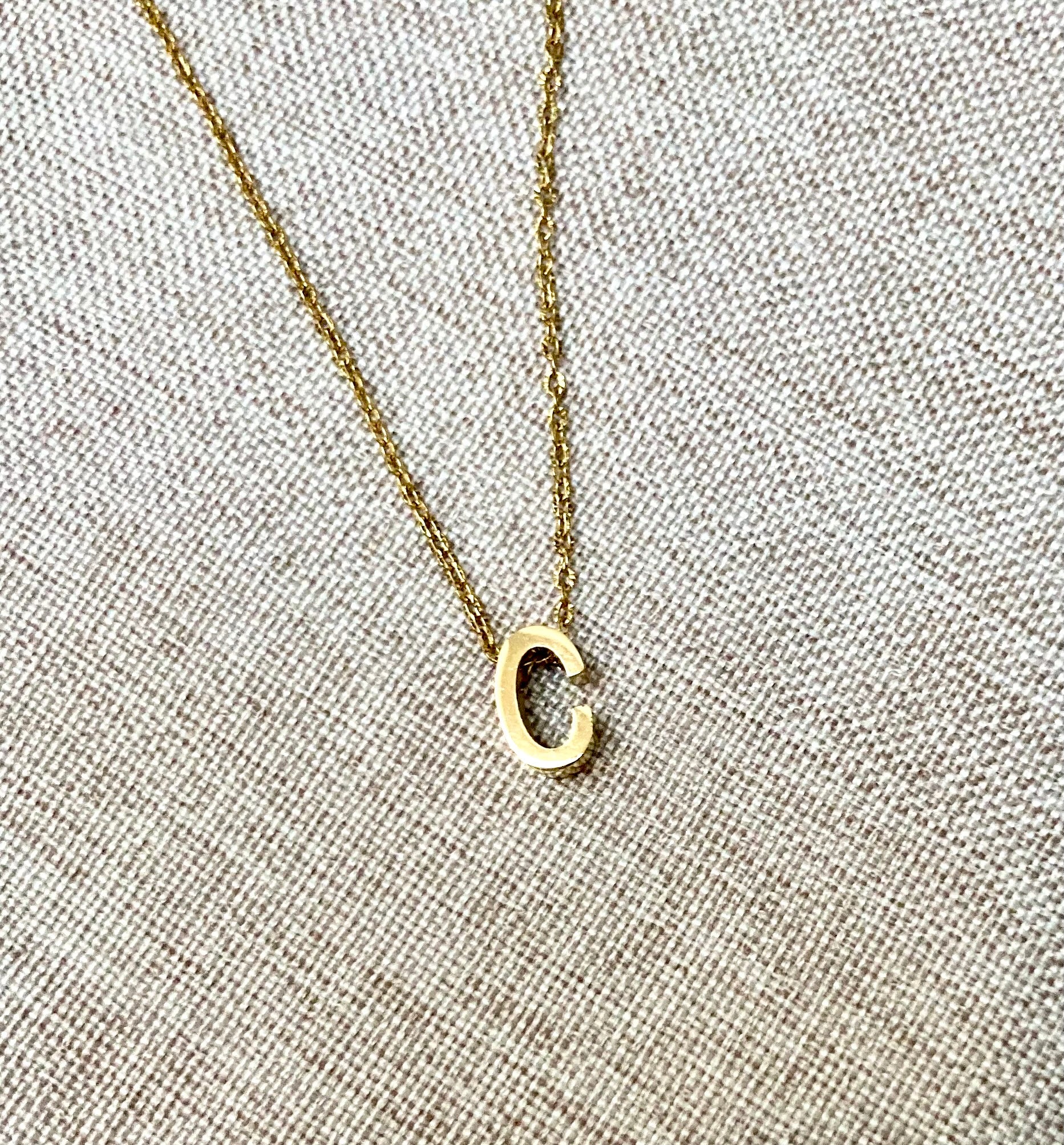 Letter C Gold Pendant