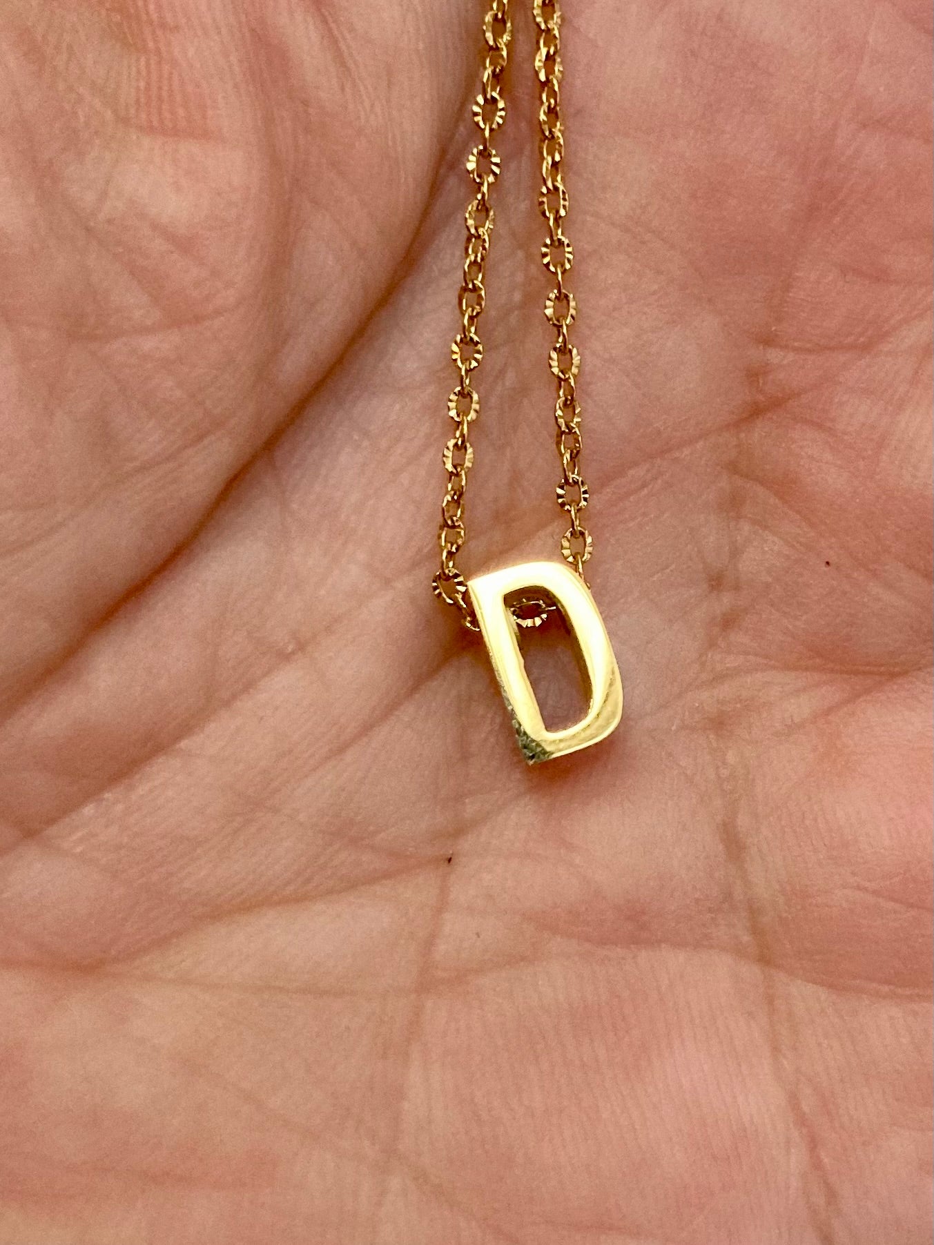 Letter D Gold Pendant