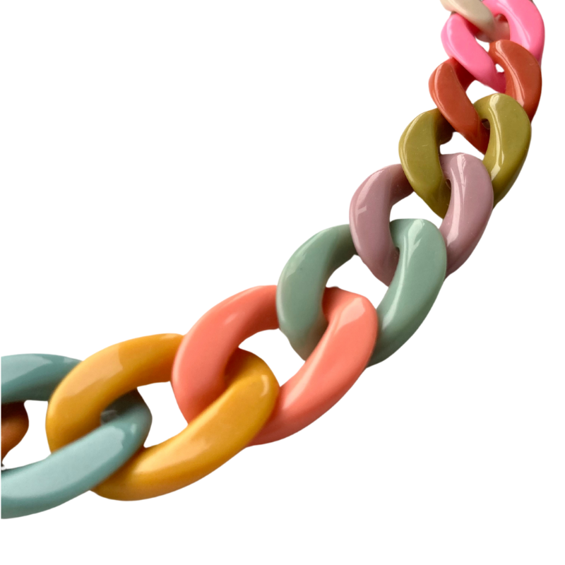 Pastel Colours Chunky Chain Necklace 4