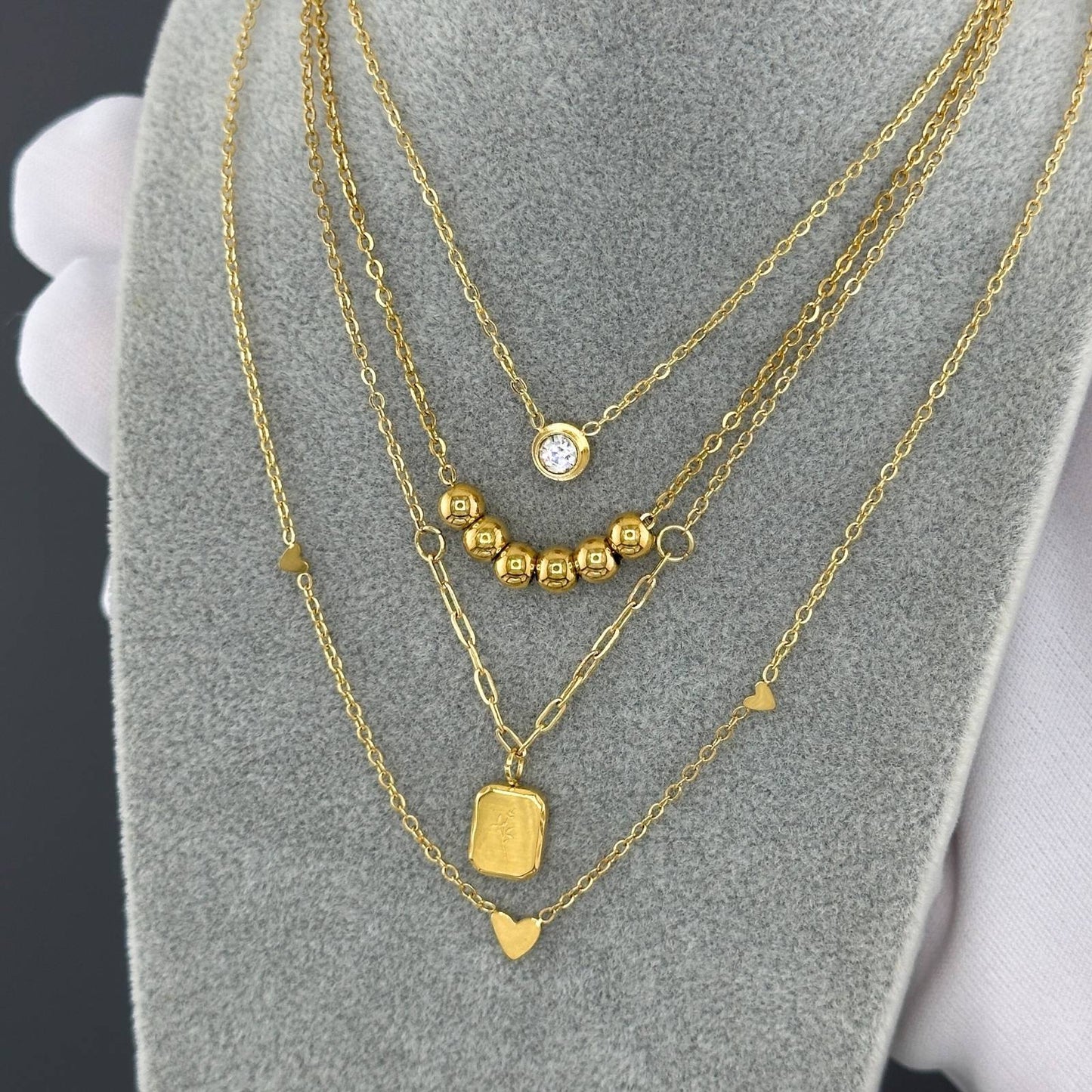 Minimalist Necklace | Elegant SHB Studio Gift | Waterproof Gold Bezel Pendant for Her