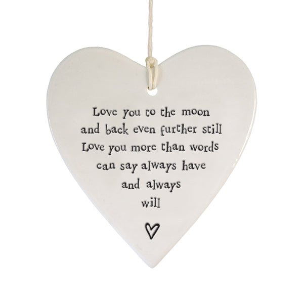 Love You to the Moon Hanging Heart 3