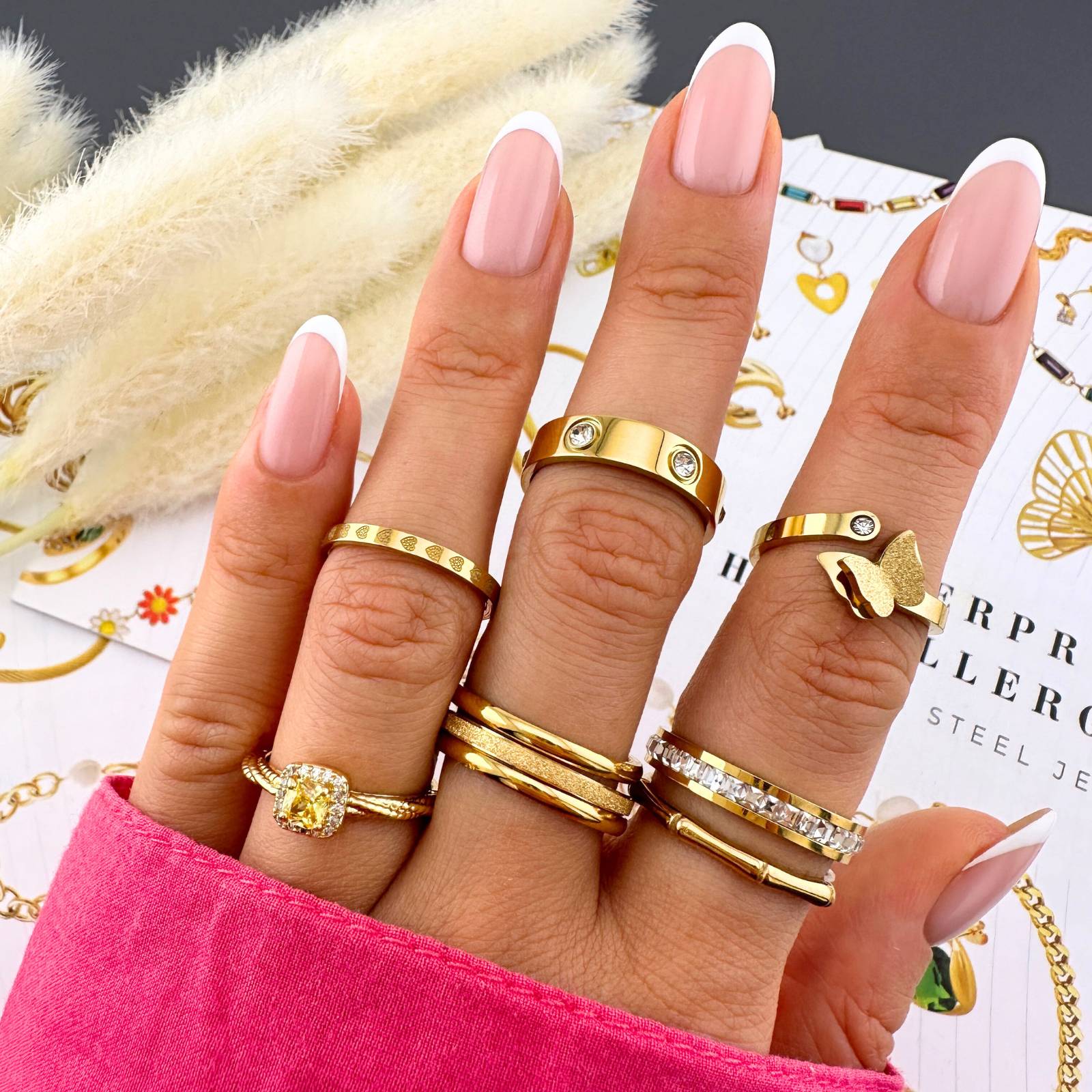Elegant Gold Stone Ring 3