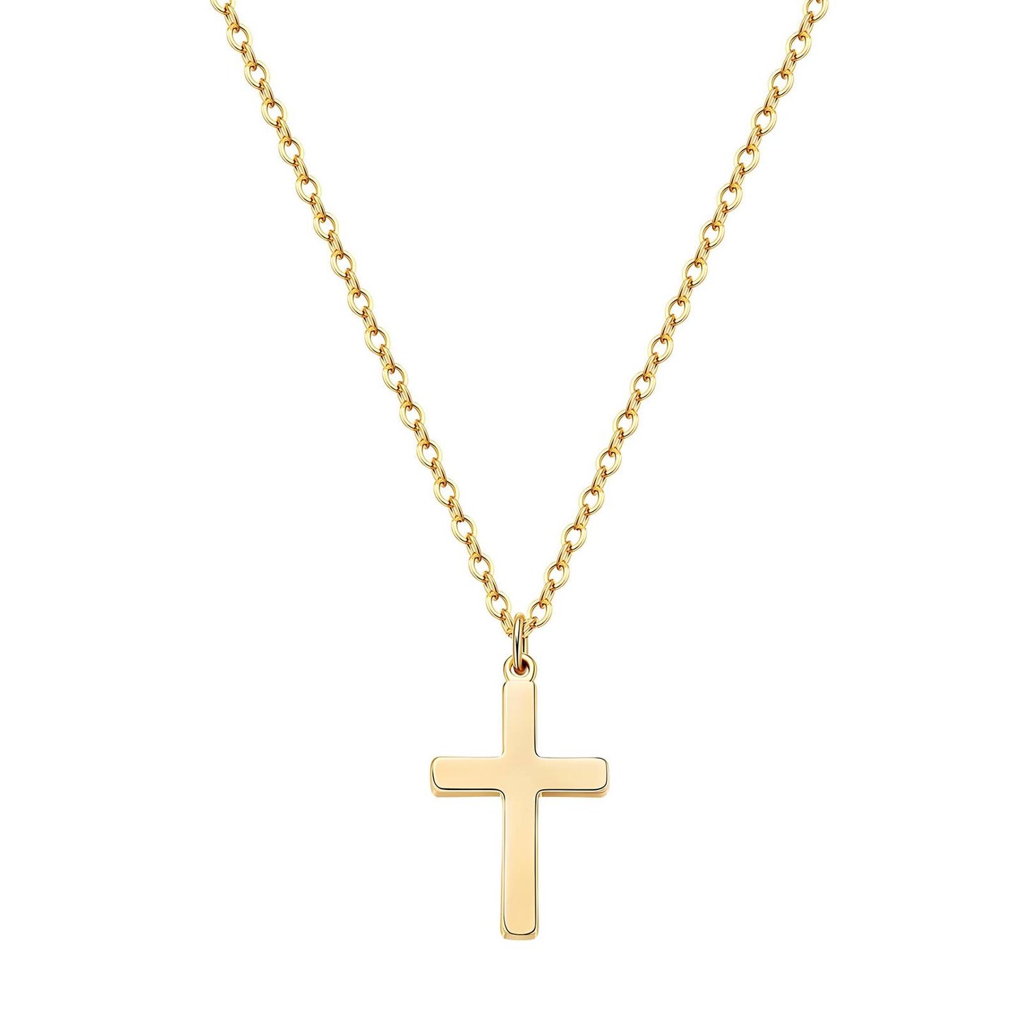 Gold Cross Necklace | SHB Studio Faith Jewellery Gift | Waterproof Elegant Pendant for Gift