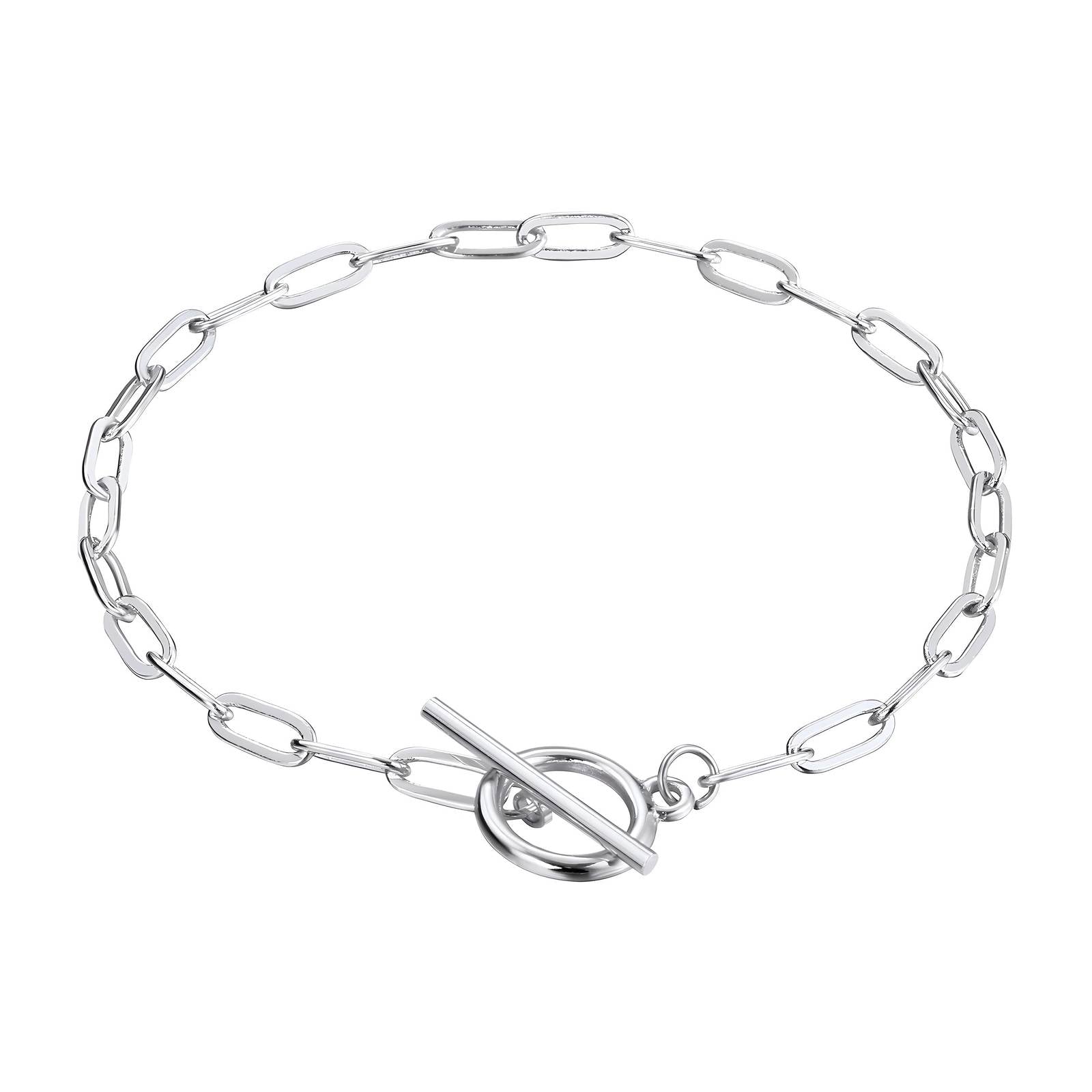 Modern Silver Toggle Necklace 1