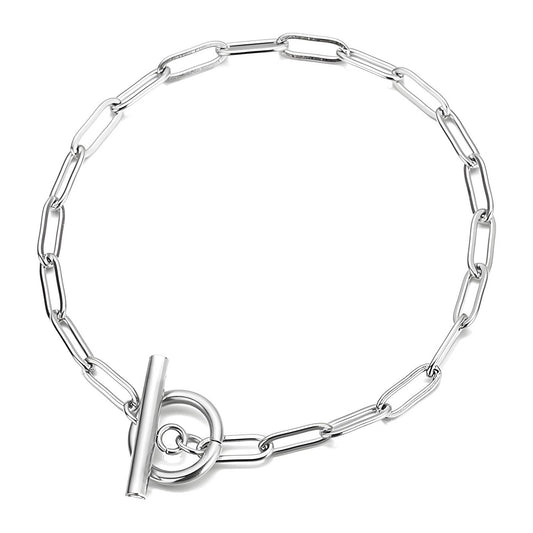 Modern Silver Toggle Necklace