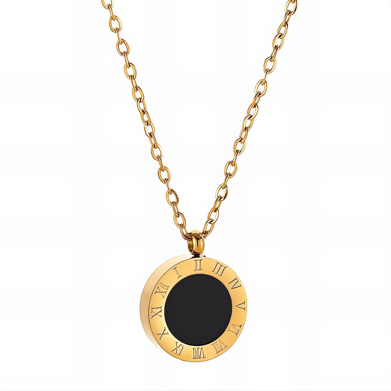 Timeless Gold Circle Pendant Necklace 1
