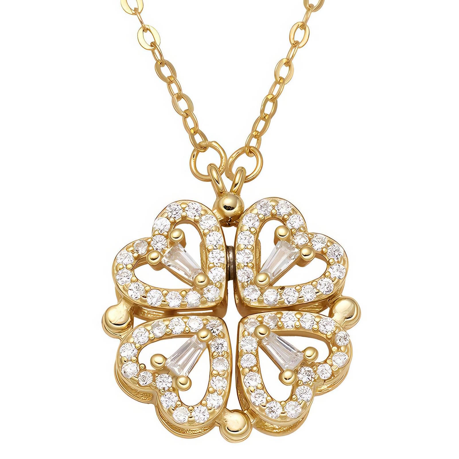 Leaf Clover Heart Necklace