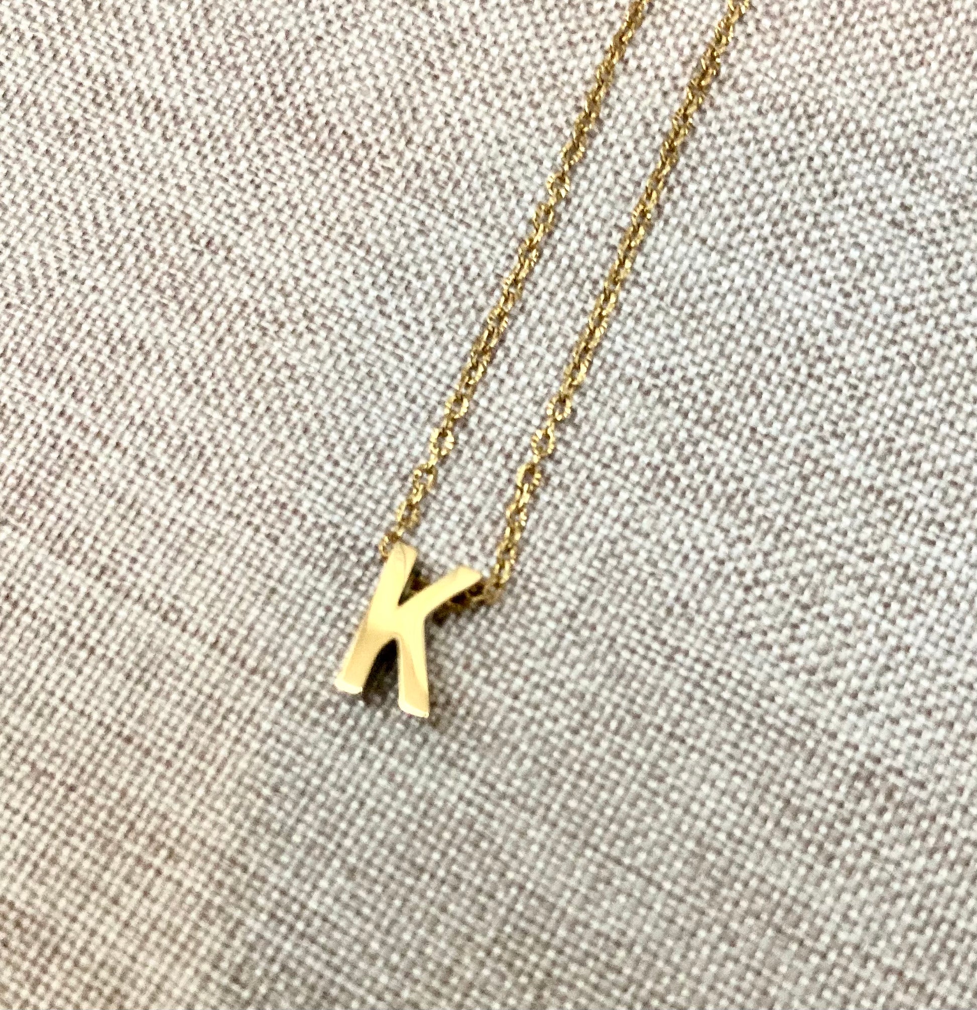 Letter K Gold Pendant