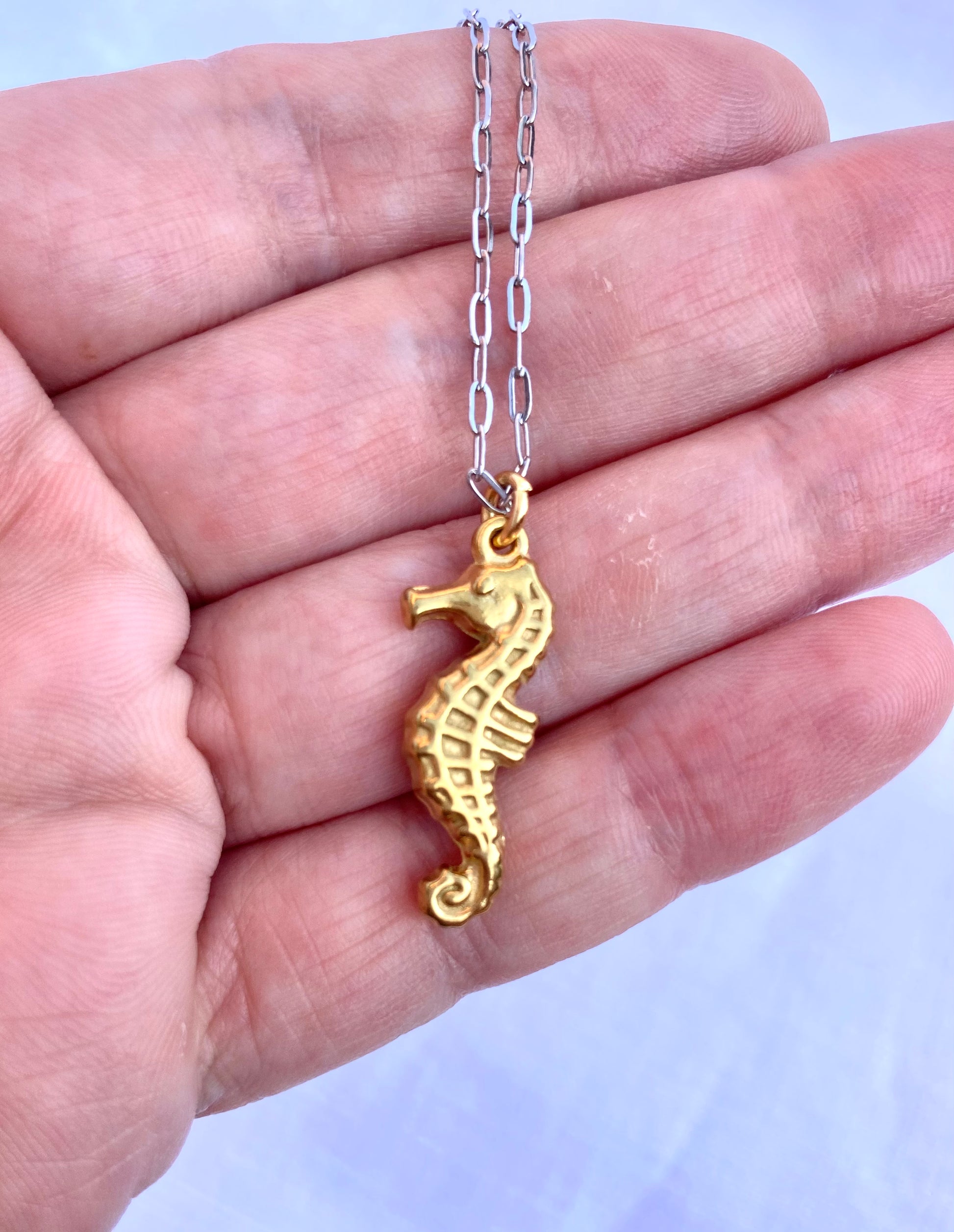 Gold Seahorse Necklace 2