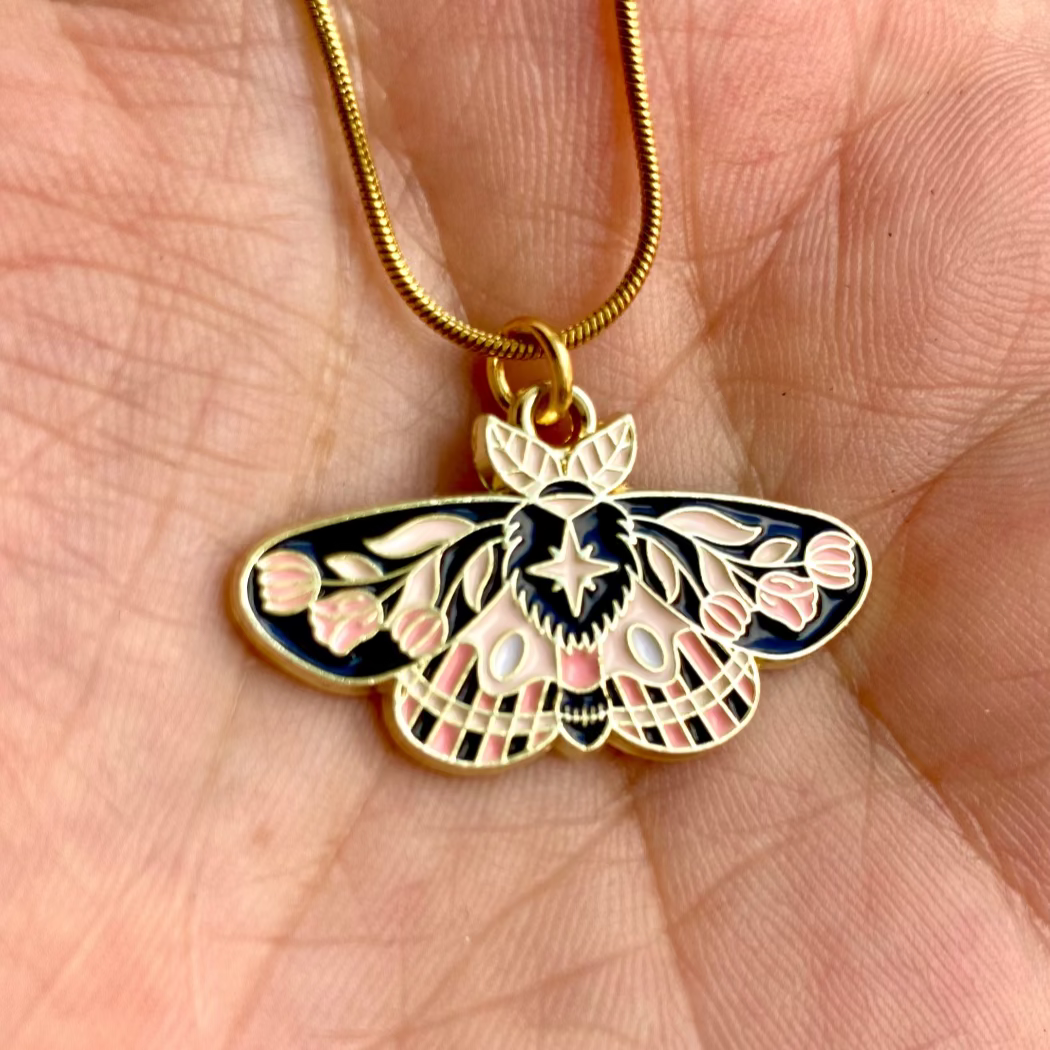 Pink Moth Necklace 8