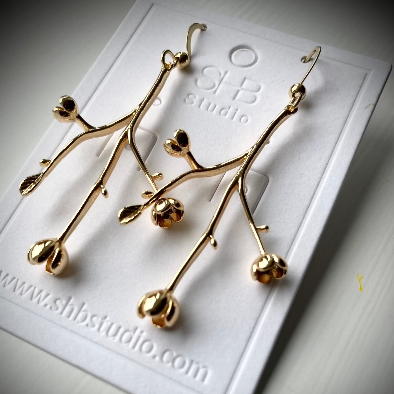 Tree Branch Gold Hook Earring 3