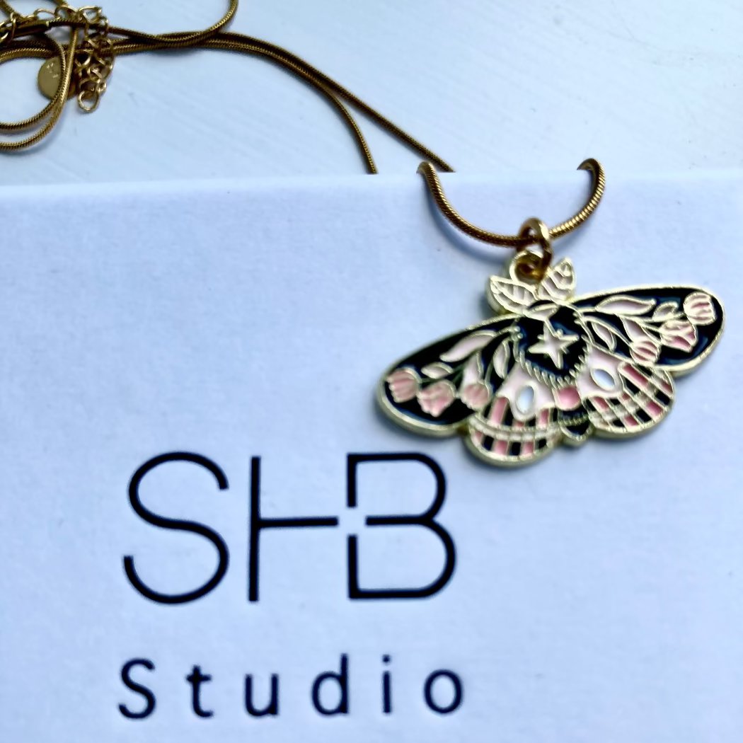 Pink Moth Necklace 8 .2