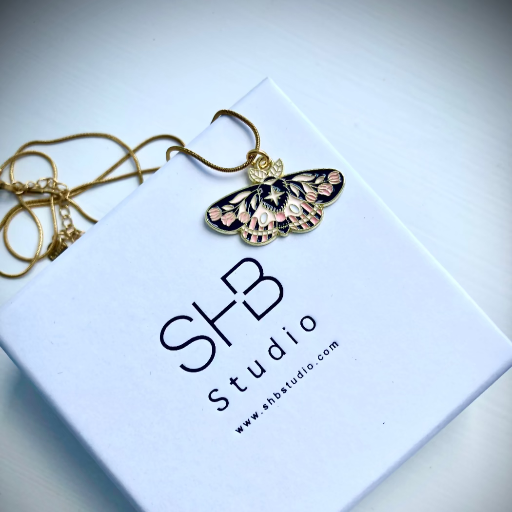 Pink Moth Necklace 8 .3