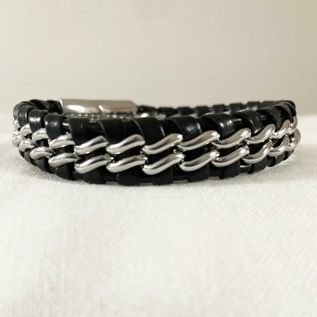 Magnet Leather Bracelet Handmade Braided Leather Bracelet