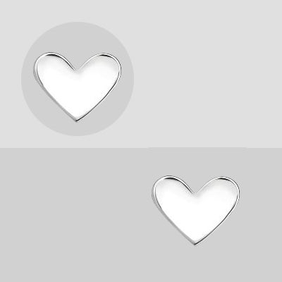 silver heart studs
