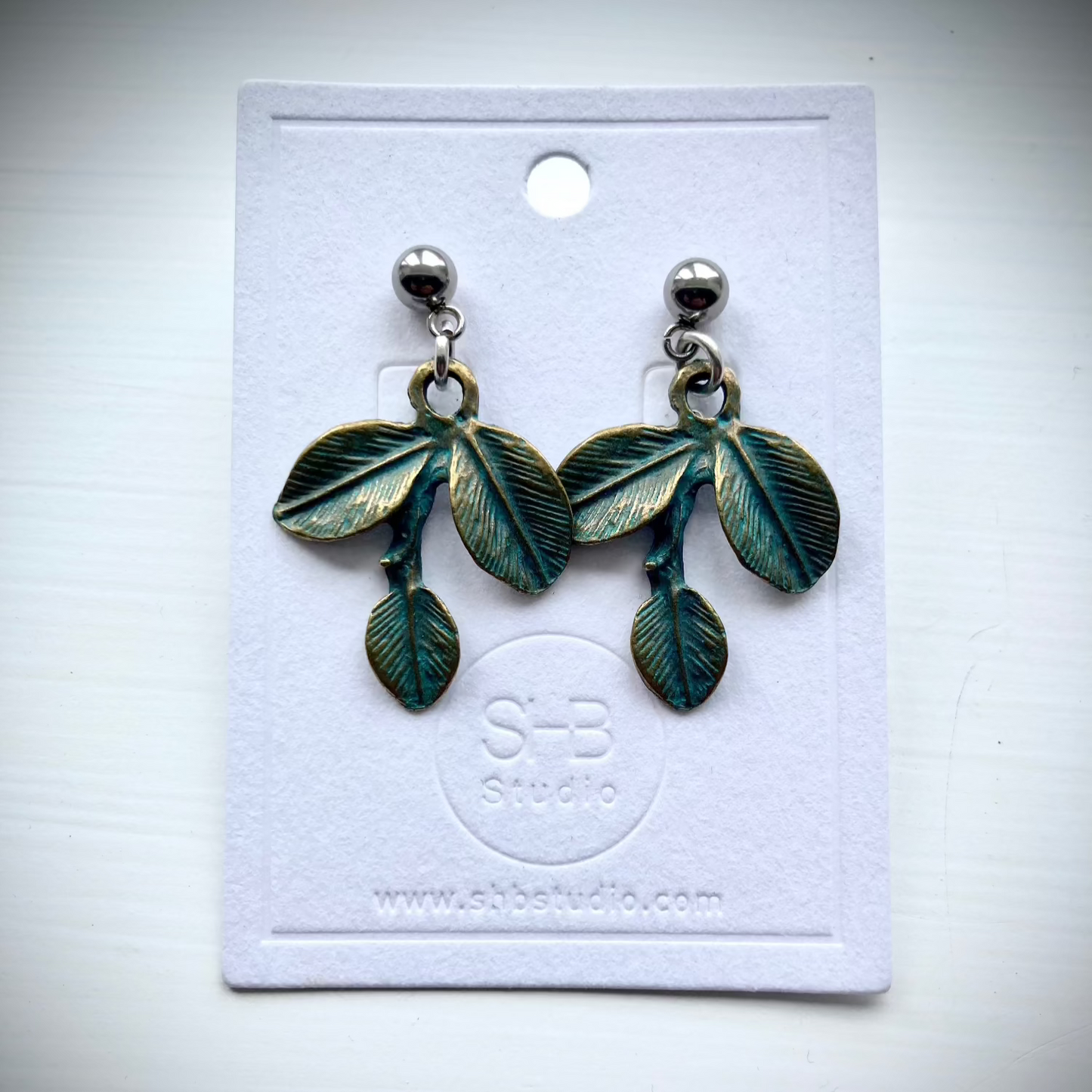 Antique Colour Leaf Earrings