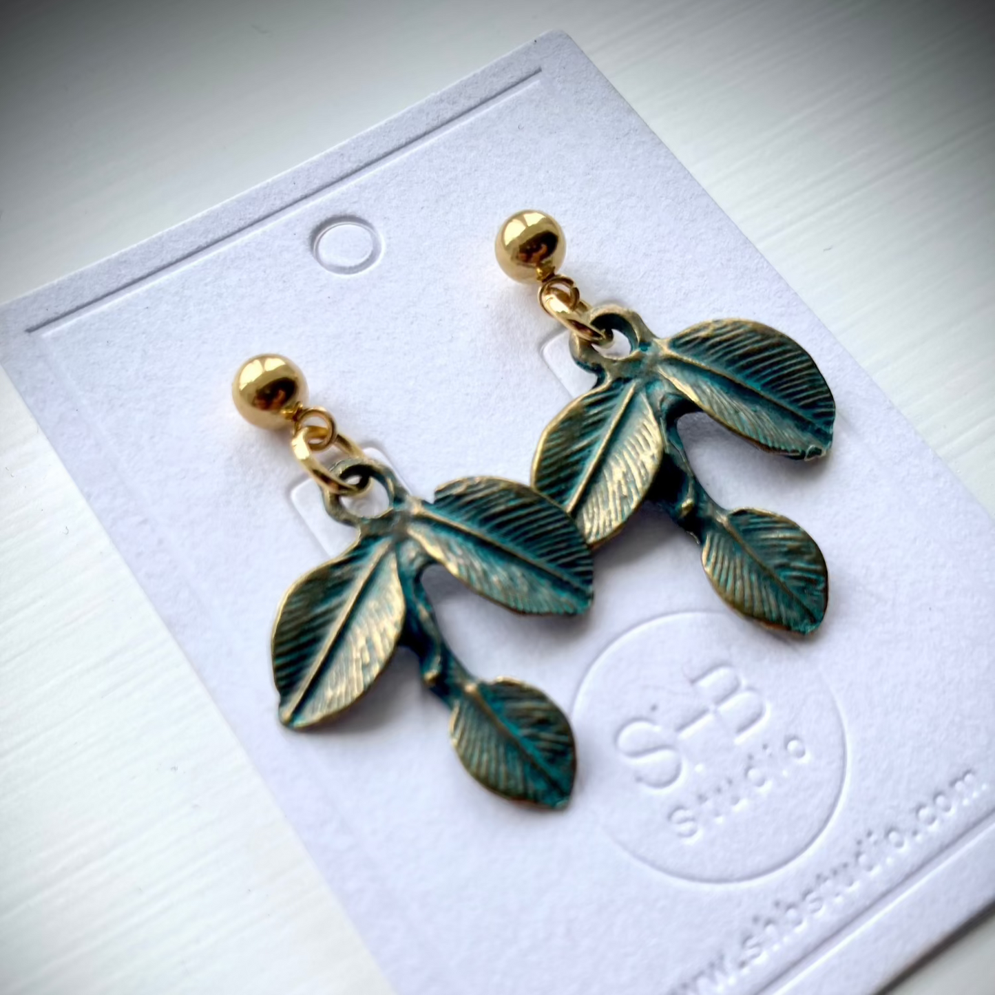 Antique Colour Leaf Earrings - Elegant Vintage Drop Earrings