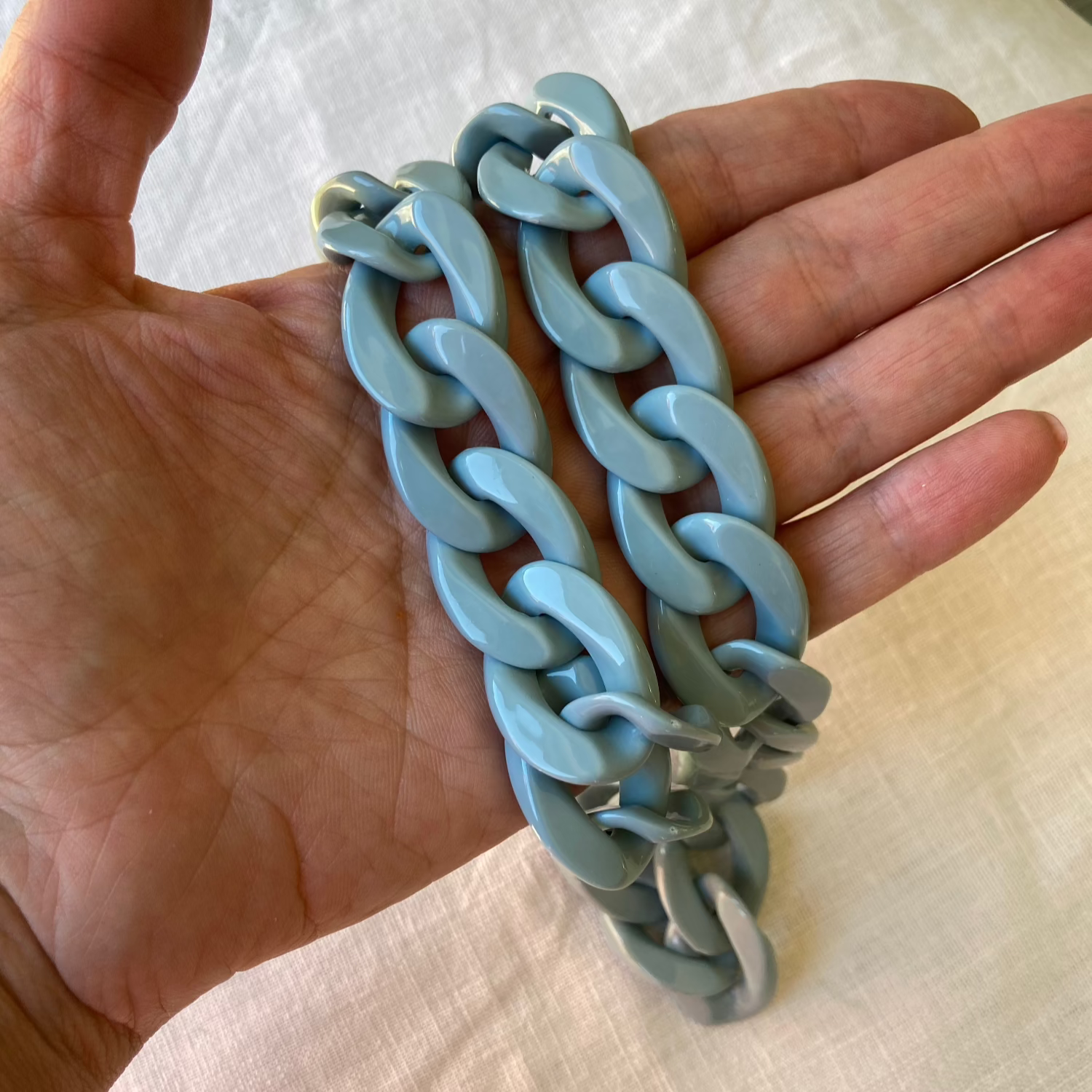 Matte Blue Acrylic Chain Necklace 4