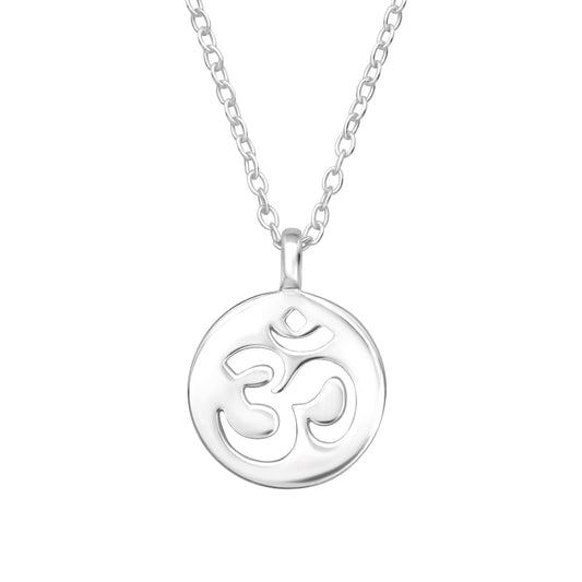 Om  Necklace Sterling Silver