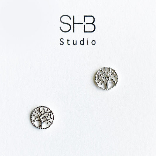 earrings studs sterling silver tree