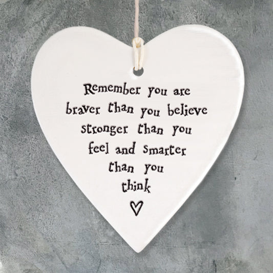 Porcelain round heart Remember you are braver 3