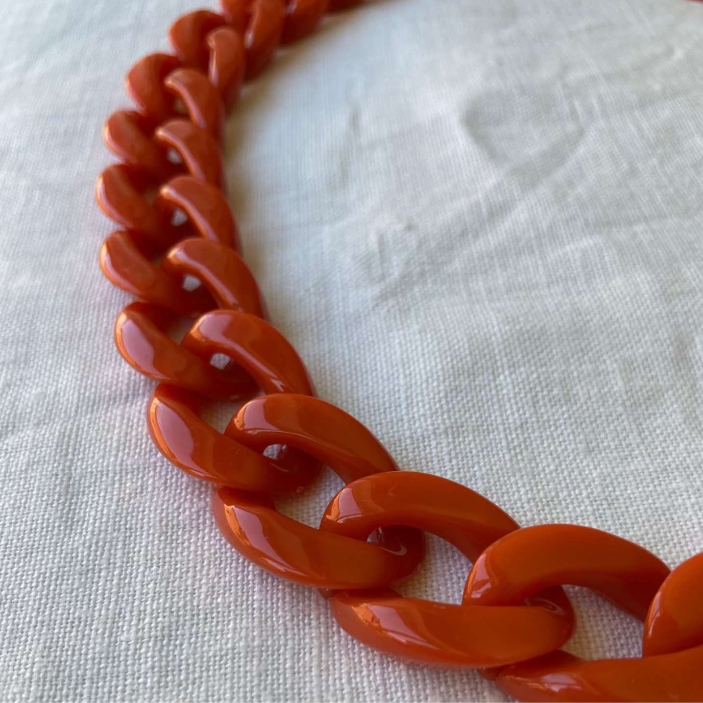 dark orange acrylic statement necklace