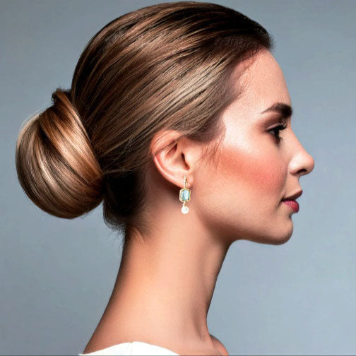 Elegant Light Blue & Pearl Drop Earrings – SHB Studio Jewellery