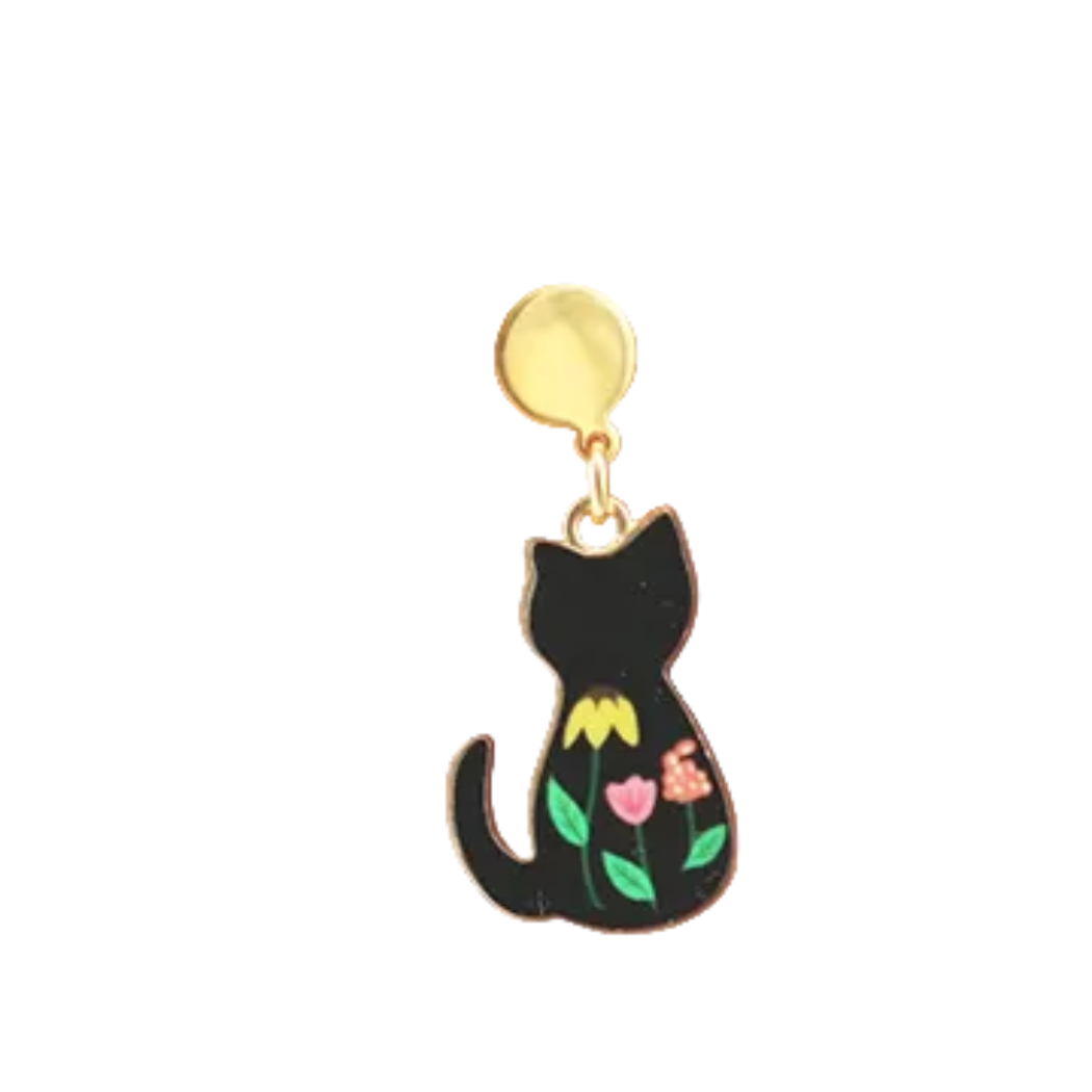 Black Cat Dangle Earrings 2