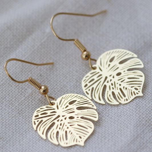 earrings gold leaf 1