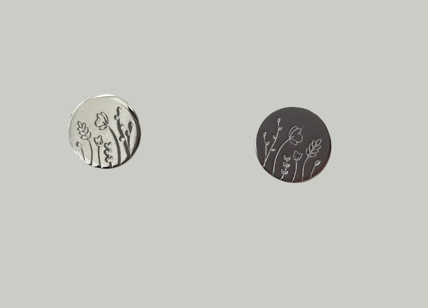 earrings silver circle flower 1