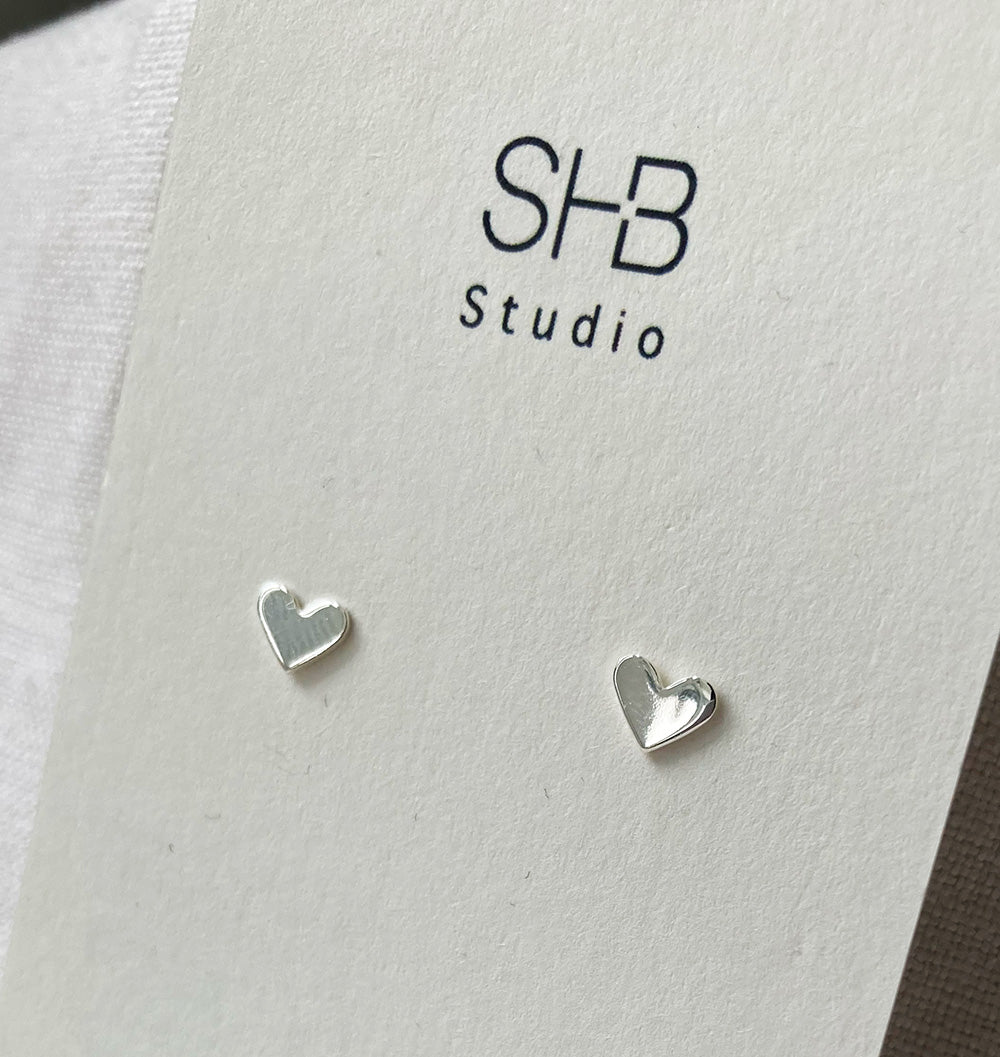 earrings silver heart 00