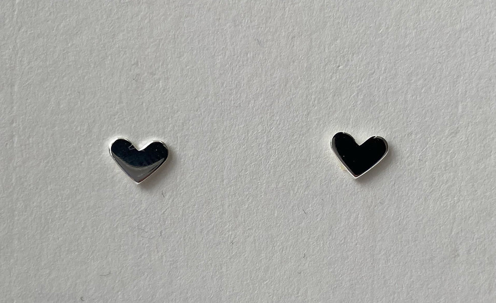 earrings silver heart 000