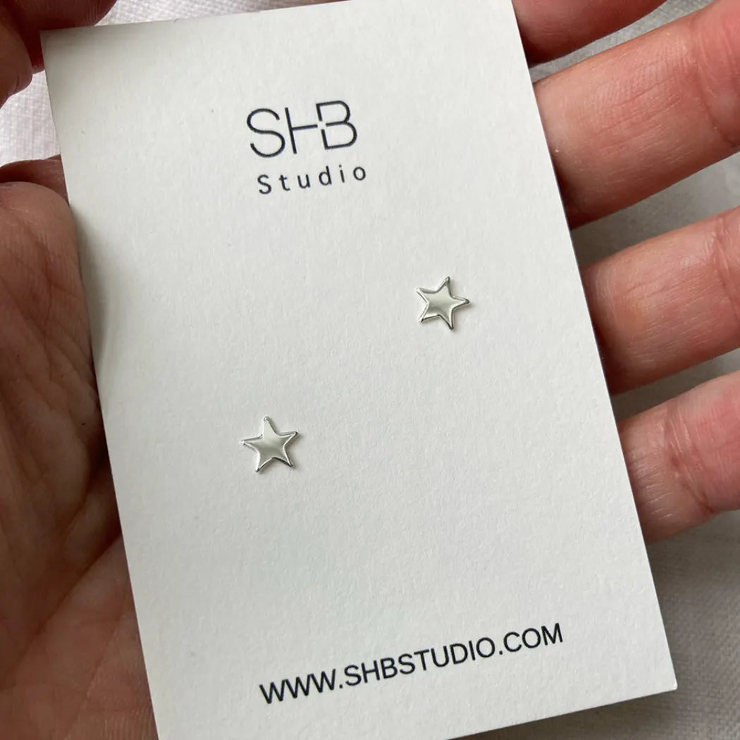 Sterling Silver Star Stud Earrings – Minimalist Everyday Jewellery