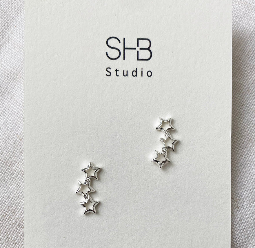 earrings silver stars 2