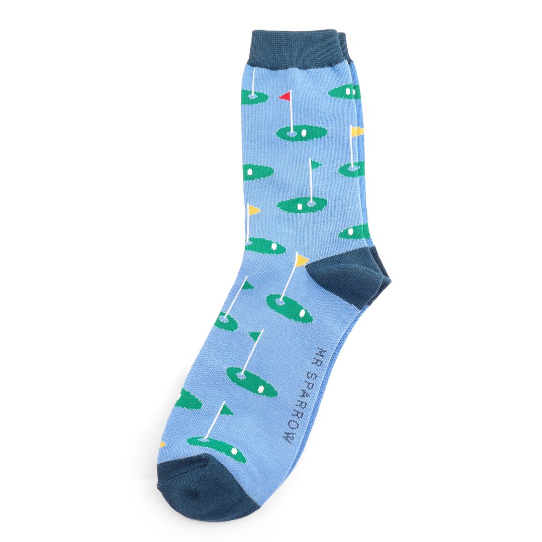 Mr Sparrow Men’s Striped Bamboo Socks – Golf Sporty and Fun