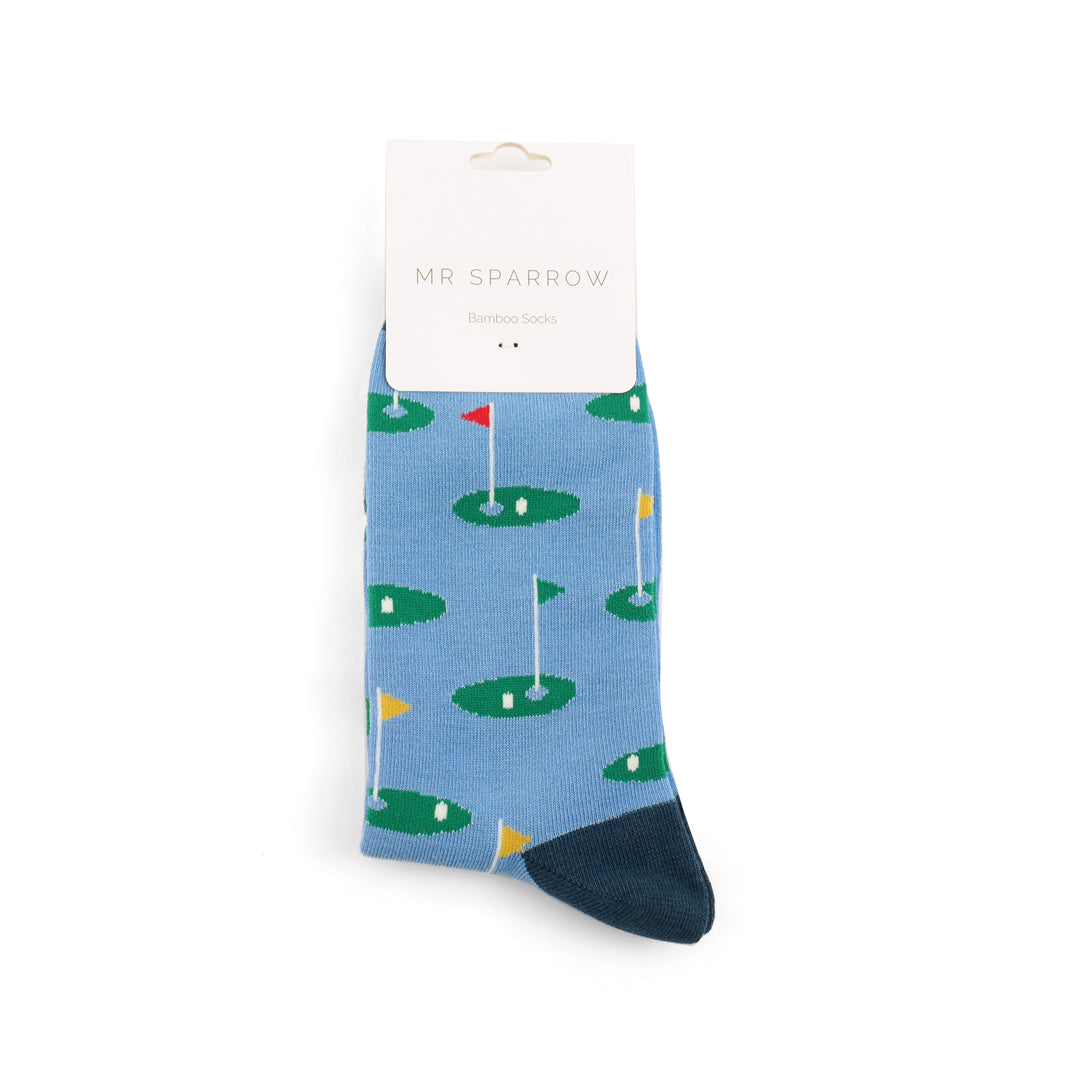 Mr Sparrow Men’s Striped Bamboo Socks – Golf Sporty and Fun