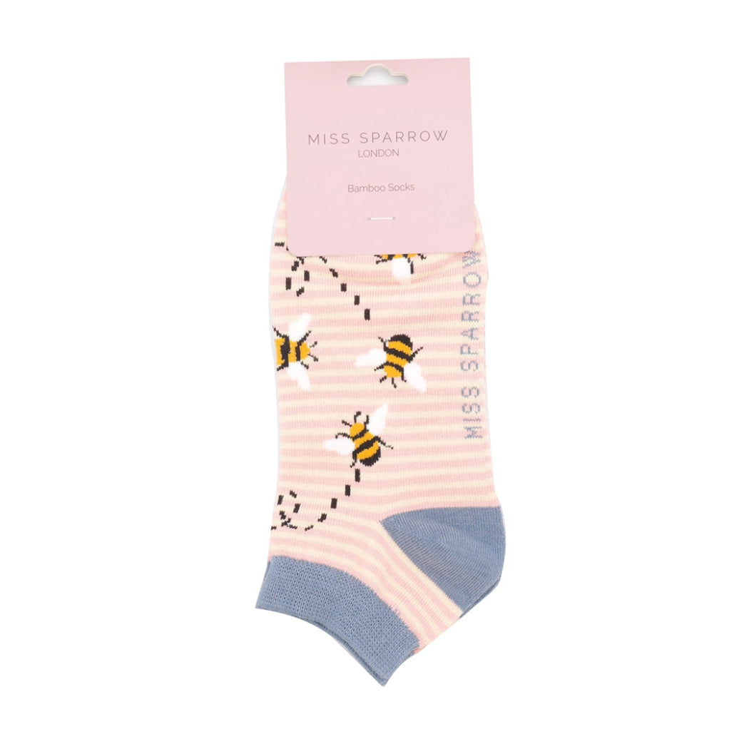 Miss Sparrow bee light pink Bamboo Socks 1