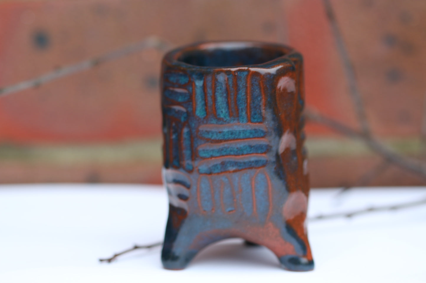 Blue Terracotta Pot