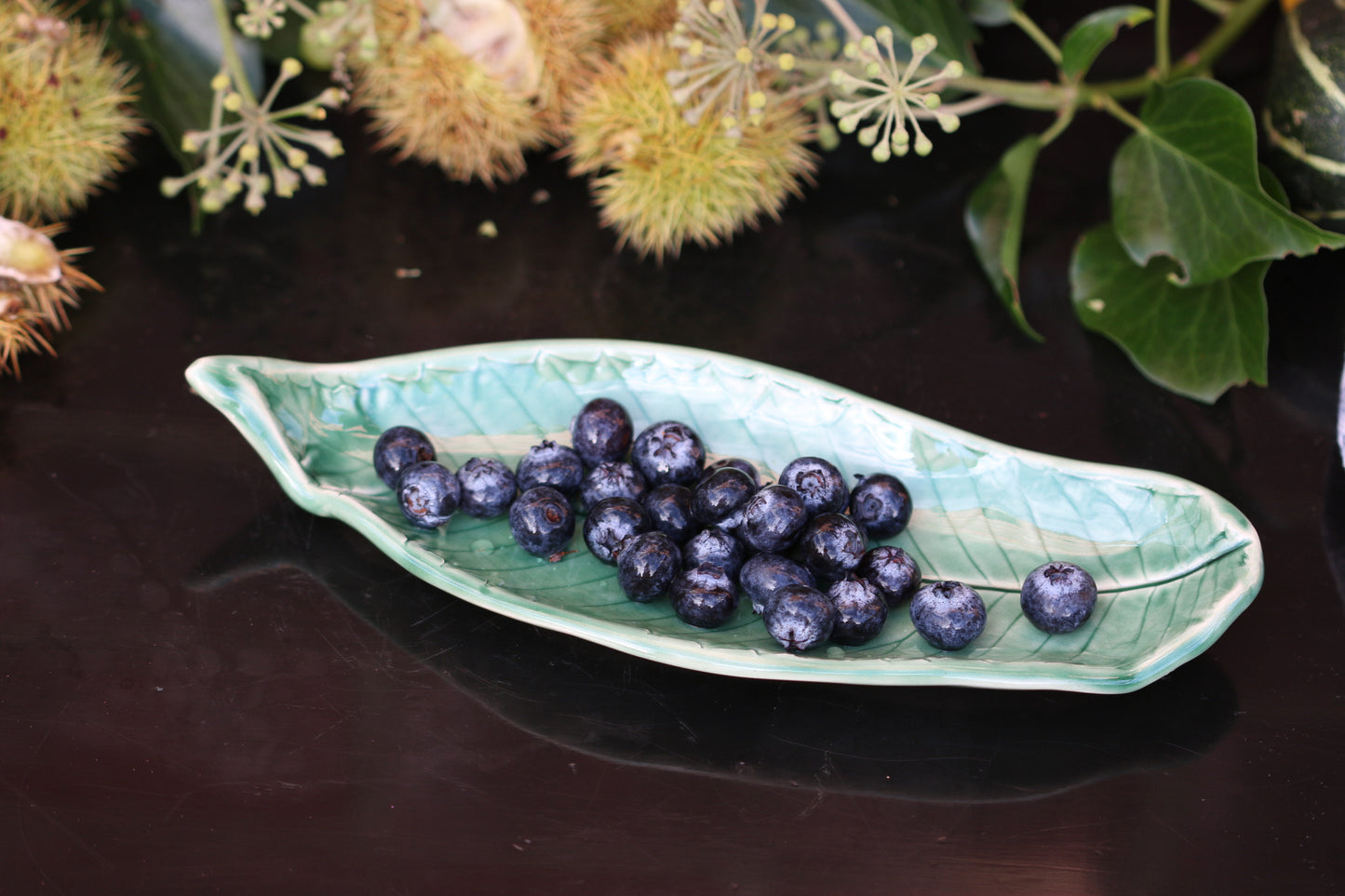 Green Leaf Dish Handmade Ceramic Leaf