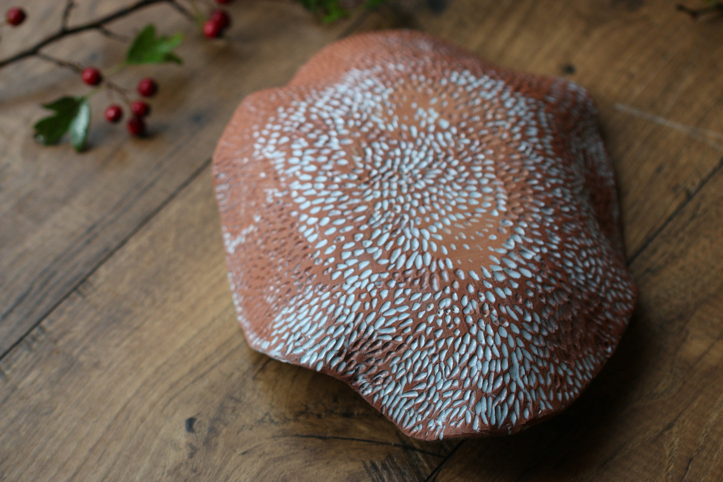 Ceramic Gold & White Dish