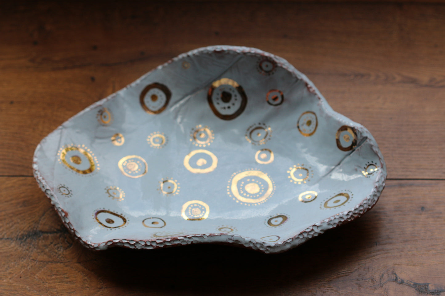 Ceramic Gold & White Dish