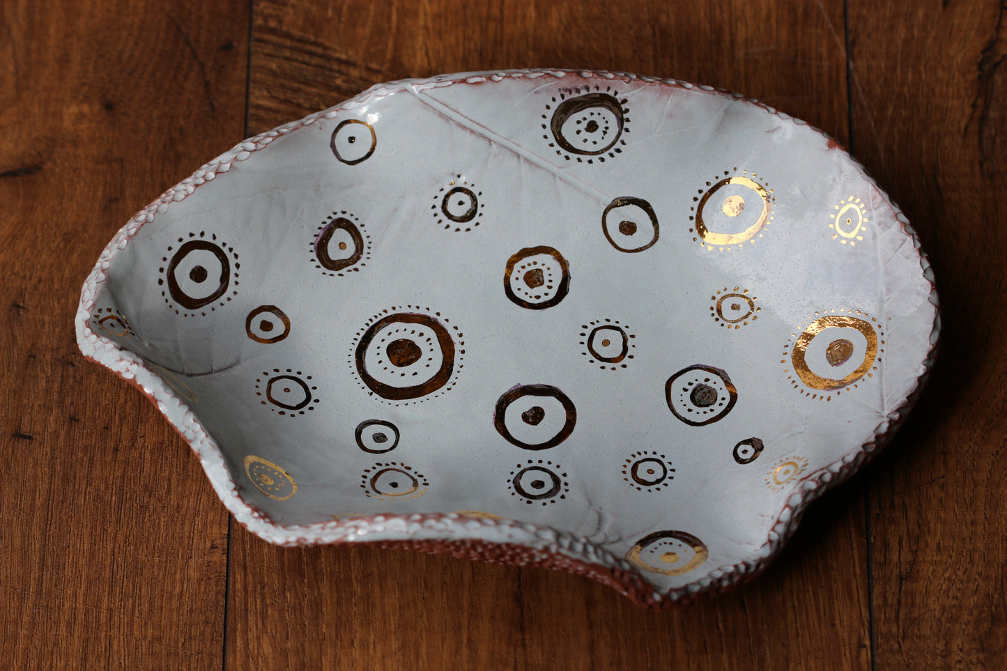 Ceramic Gold & White Dish