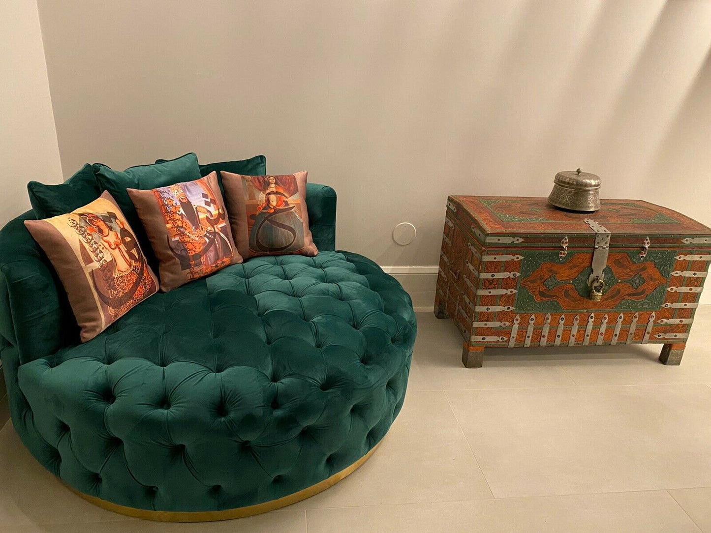 cushion Persian Qajar old painting print with Persian calligraphy