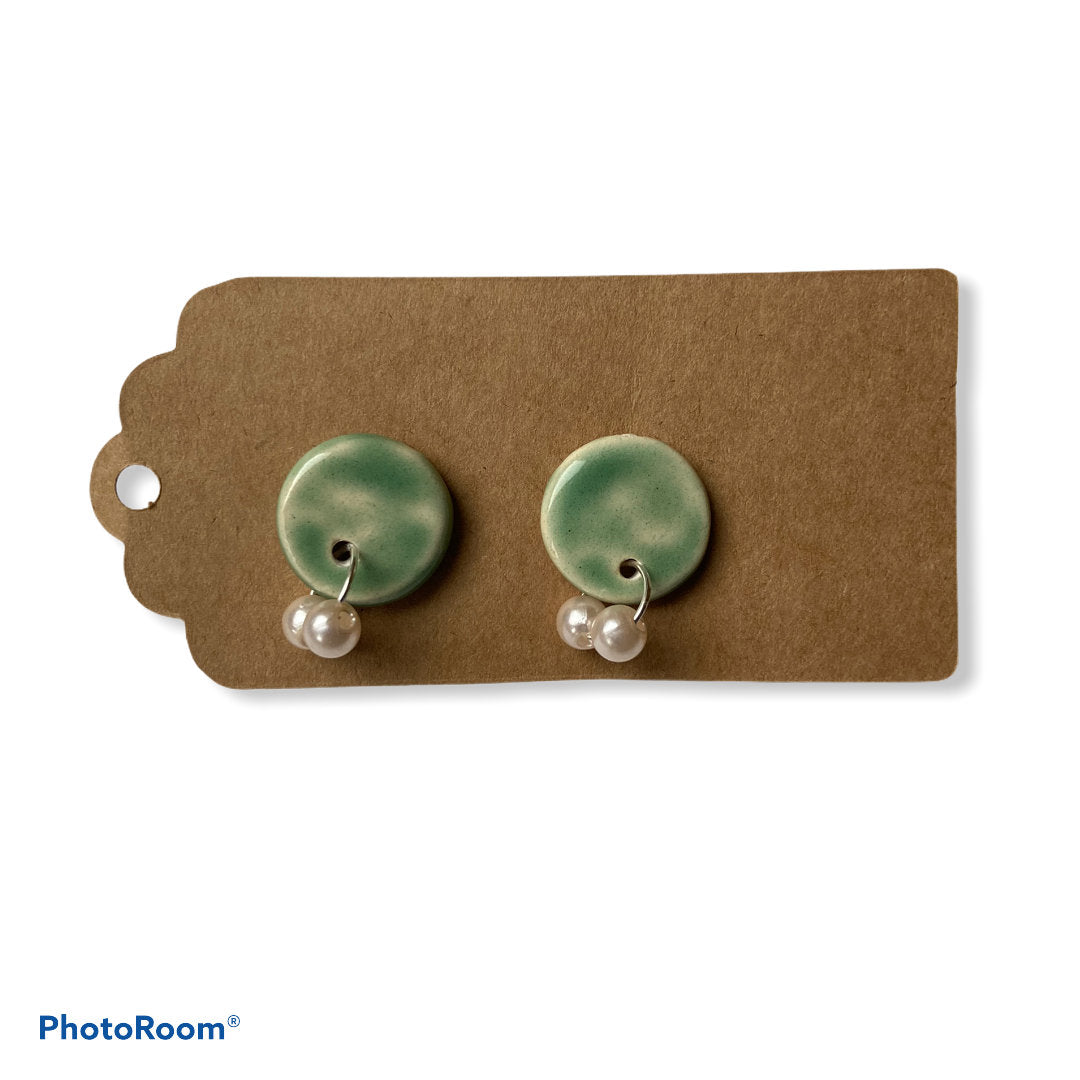Light Green and Pearl Studs