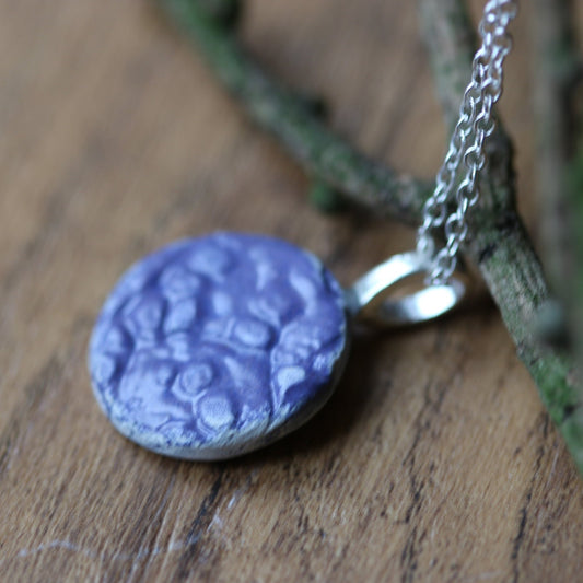 Blue Minimal Necklace, Silver Plated