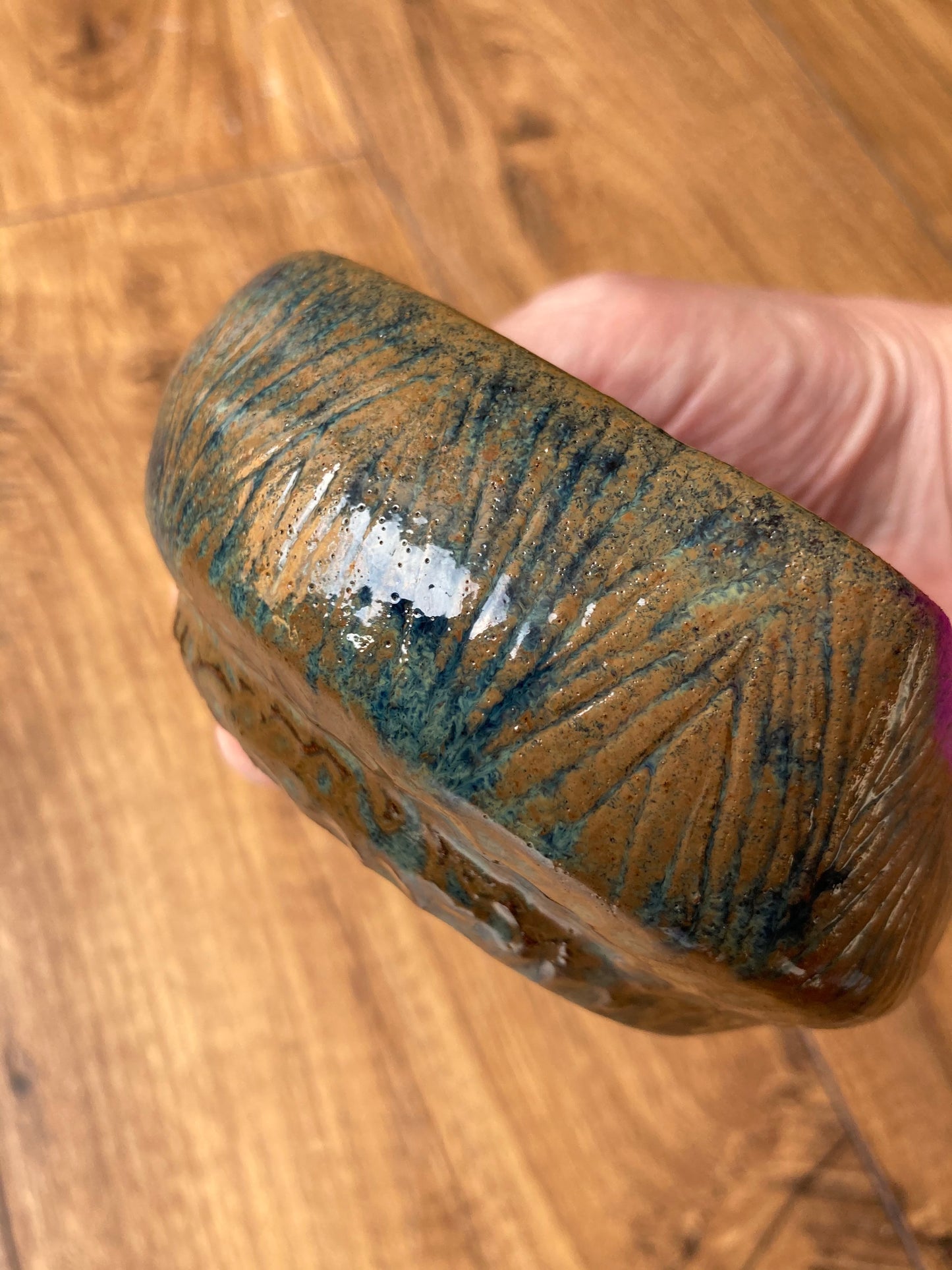 Blue ceramic Rustic Bowl