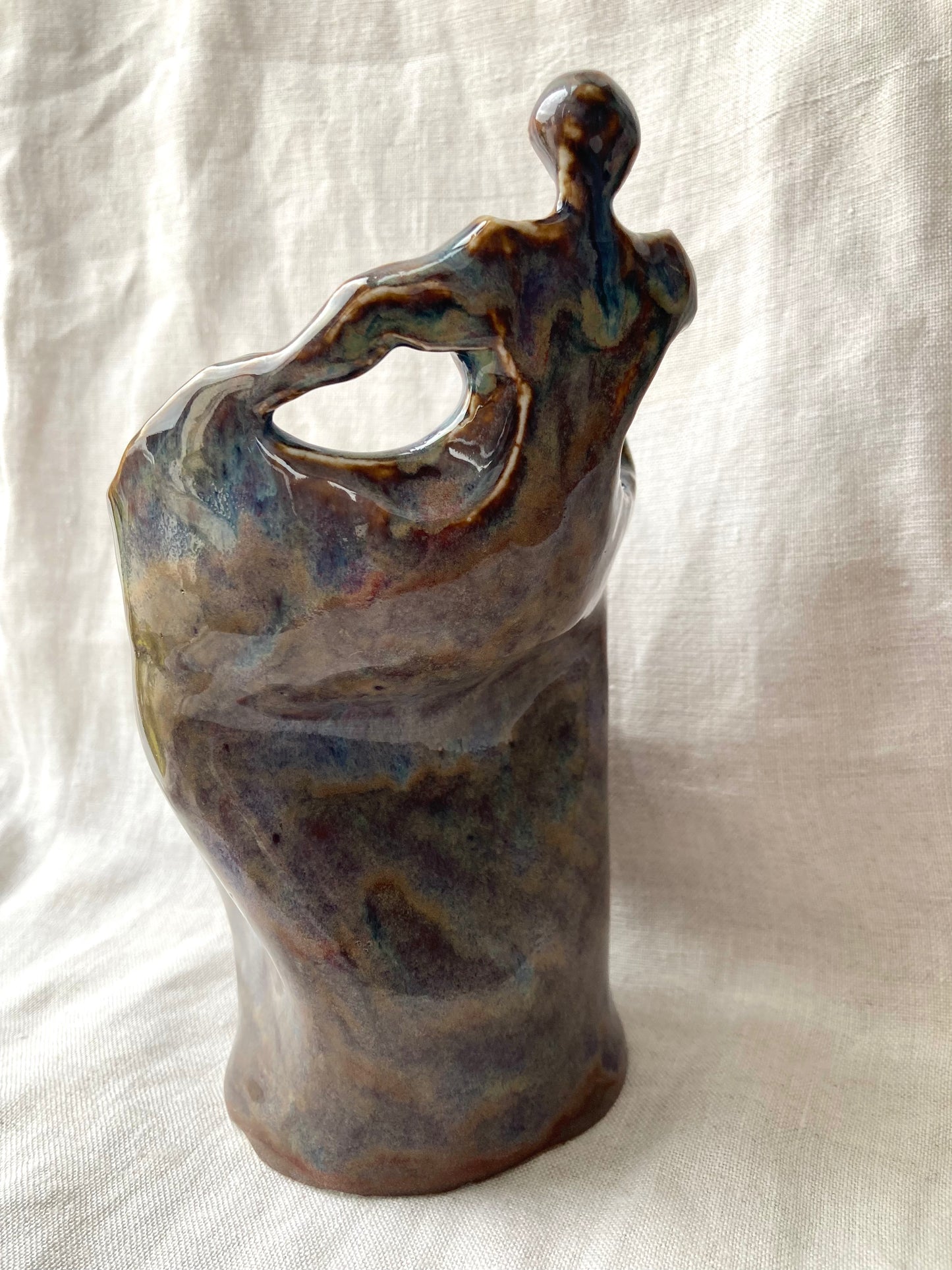 Porcelain Body Form Vase Blue Rutile