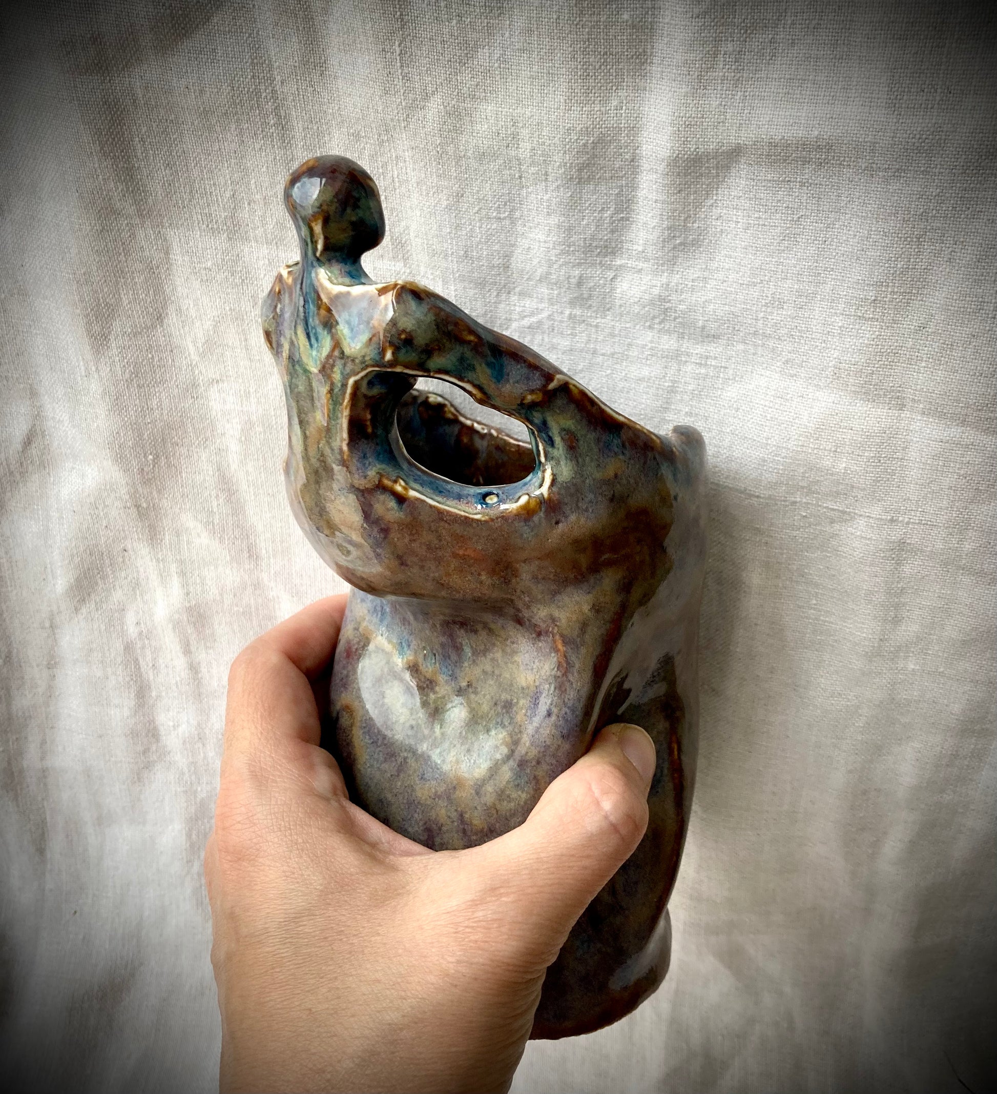 Abstract ceramic human form vase