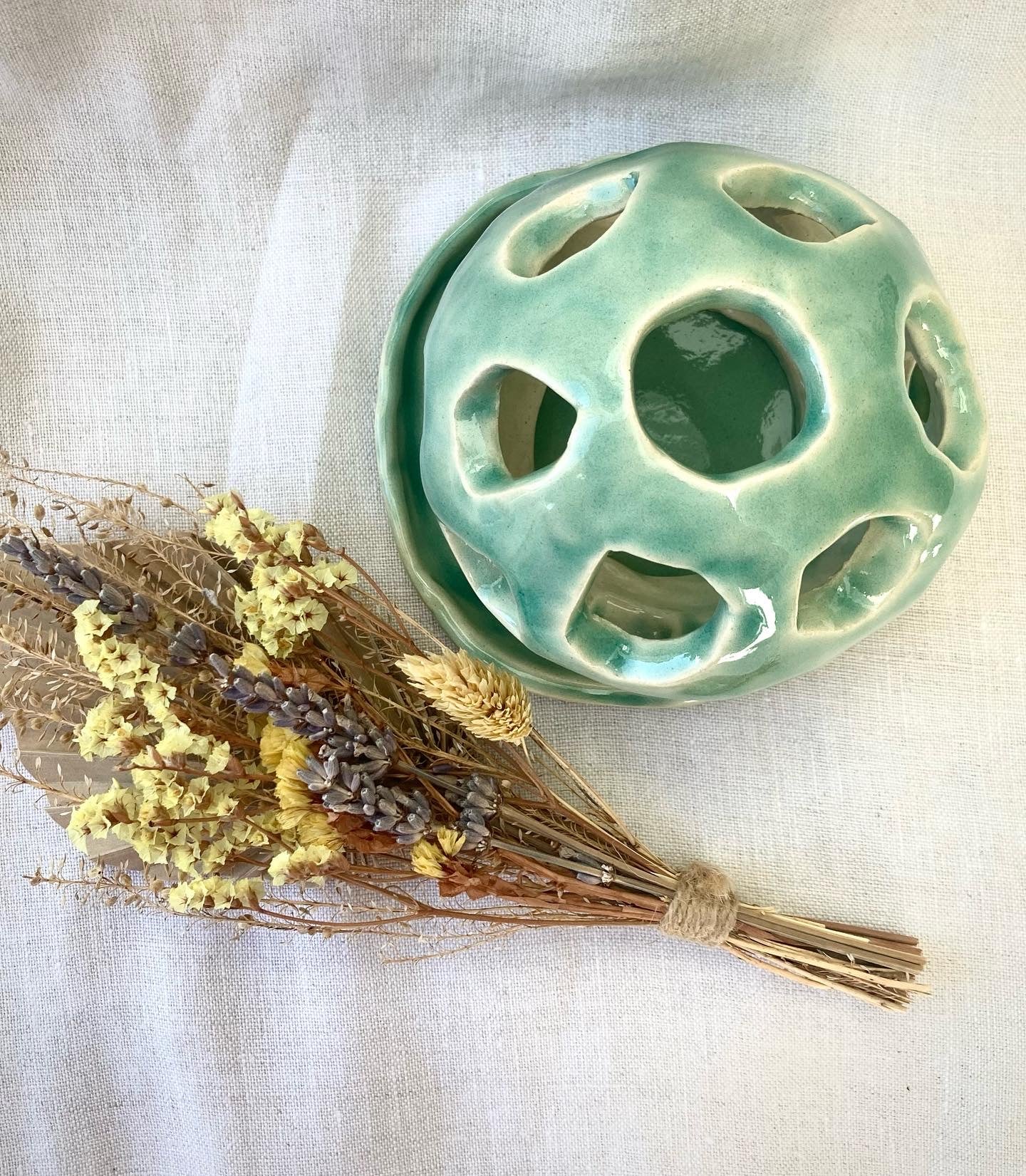 Circle Tea Light Holder Handmade Ceramic